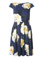 Dorothy Perkins Navy Floral Fit And Flare Dress