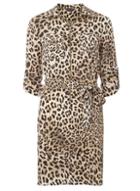 Dorothy Perkins Animal Zip Front Shirt Dress