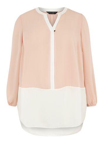 Dorothy Perkins Dp Curve Blush And Ivory Longline Blouse