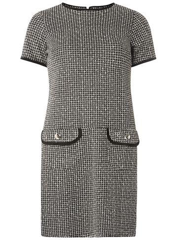Dorothy Perkins Black And White Checked Shift Dress