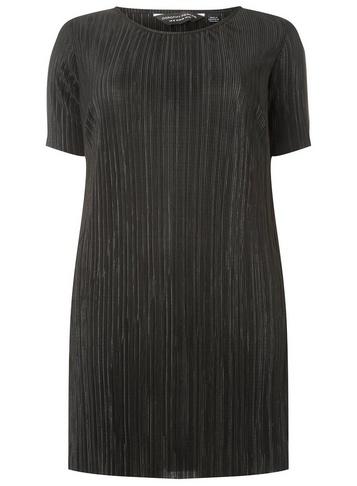 Dorothy Perkins *dp Curve Black Plisse Tunic Top