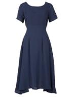 Dorothy Perkins *feverfish Navy High Waist Fit And Flare Dress