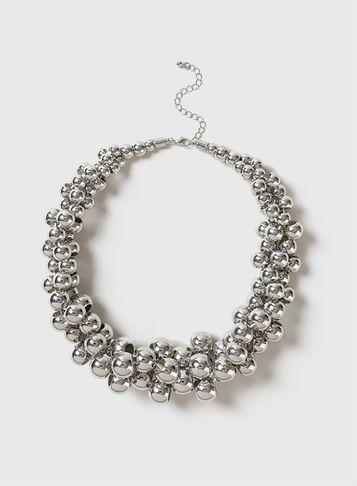 Dorothy Perkins Silver Ball Collar Necklace
