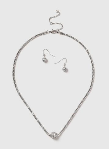 Dorothy Perkins Rhinestone Earrings And Necklace Set