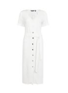 Dorothy Perkins *tall Ivory Button Dress With Linen
