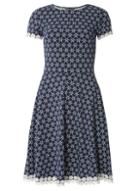 Dorothy Perkins *tall Blue Spiral Daisy Trim Dress