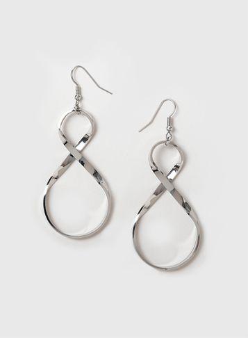 Dorothy Perkins Silver Twist Loop Drop Earrings