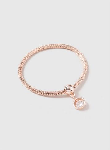 Dorothy Perkins Rose Gold Cubic Zirconia Mesh Wristwear