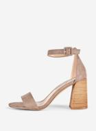 Dorothy Perkins Taupe Flared Heeled Sandals