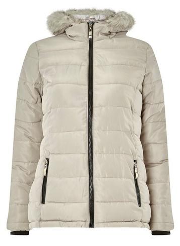Dorothy Perkins Petite Neutral Puffer Coat