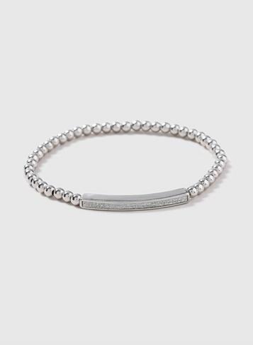 Dorothy Perkins Silver Glitter Bar Bracelet
