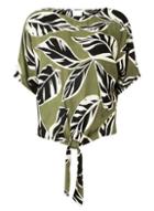 Dorothy Perkins Khaki Leaf Print Tie T-shirt