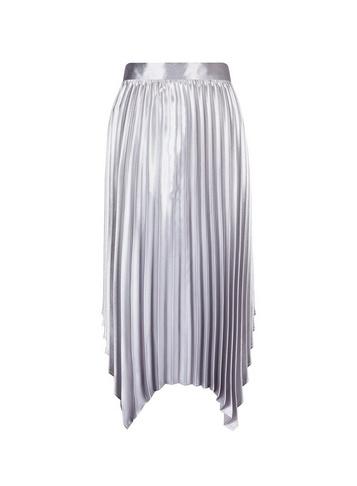 *luxe Silver Pleated Hanky Hem Skirt