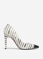 Dorothy Perkins White Stripe Print Dancer Court Shoes