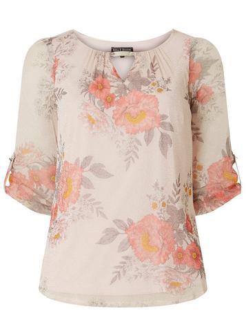 Dorothy Perkins *billie & Blossom Multi Coloured Floral Mesh Trim Top