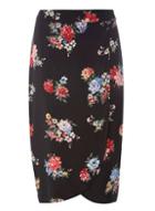 Dorothy Perkins Black Bloom Floral Midi Skirt