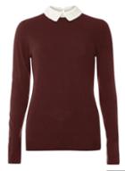 Dorothy Perkins Wine Lace Collar Jumper