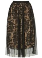 Dorothy Perkins *izabel London Black Floral Mesh Skirt