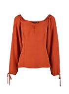 Dorothy Perkins Rust Sweetheart Neck Button Top