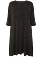 Dorothy Perkins *dp Curve Grey Brushed Round Neck Fit And Flare Dress