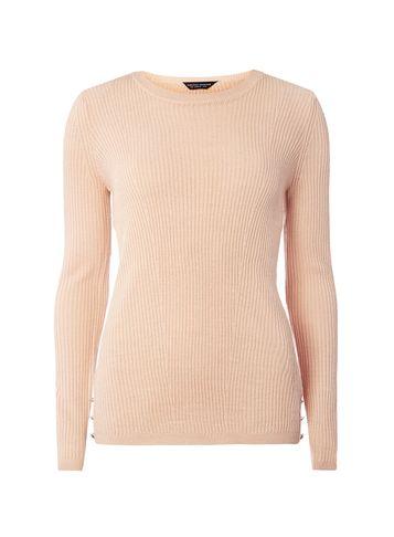 Dorothy Perkins *tall Nude Ribbed Button Hem Jumper
