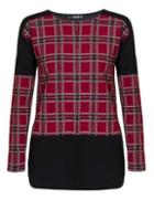 Dorothy Perkins *quiz Crepe Check Long Sleeve Top