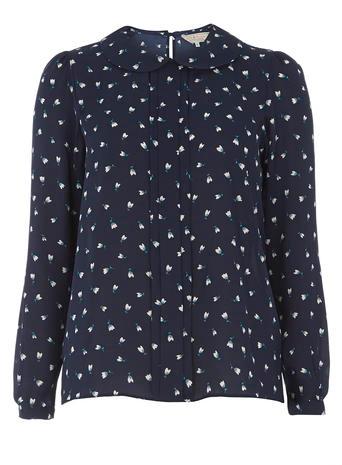 Dorothy Perkins Navy Tulip Peter Pan Blouse