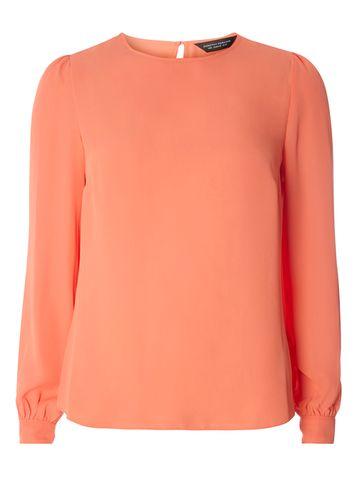 Dorothy Perkins Coral Tie Cuff Top