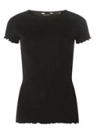 Dorothy Perkins Black Lettuce Edge T-shirt