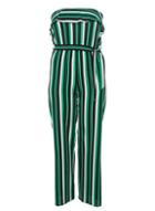 Dorothy Perkins *quiz Green Striped Jumpsuit
