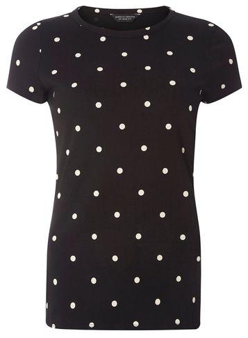 Dorothy Perkins Black Polka Dot T-shirt