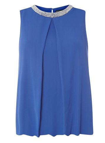Dorothy Perkins Cobalt Embellished Sleeveless Top