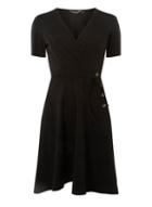 Dorothy Perkins Black Horn Button Wrap Dress