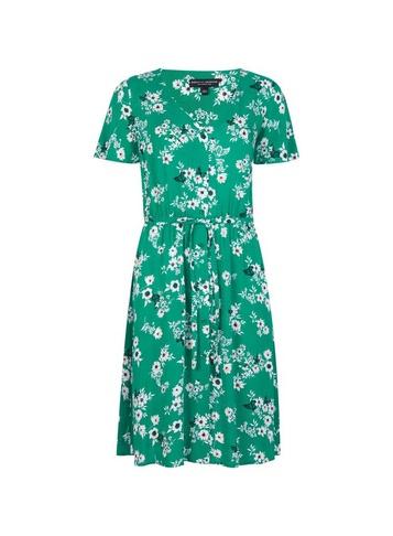Dorothy Perkins Green Button Ditsy Print Fit And Flare Dress
