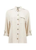 Dorothy Perkins Stone Linen Utility Shirt