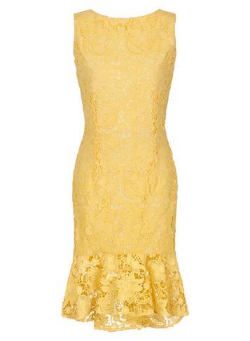 Dorothy Perkins *paper Dolls Lemon Lace Peplum Bodycon Dress