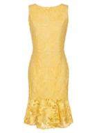 Dorothy Perkins *paper Dolls Lemon Lace Peplum Bodycon Dress
