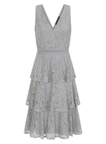 Dorothy Perkins *little Mistress Sage Lace Tier Midi Dress