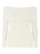 Dorothy Perkins White Bardot Ribbed Jumper