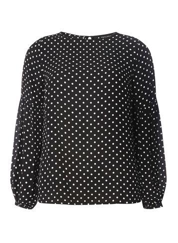 Dorothy Perkins Black Spot Balloon Sleeve Top