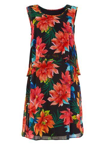 Dorothy Perkins *roman Originals Black Overlay Shift Dress