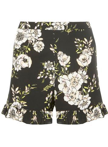 Dorothy Perkins Black Floral Frill Shorts