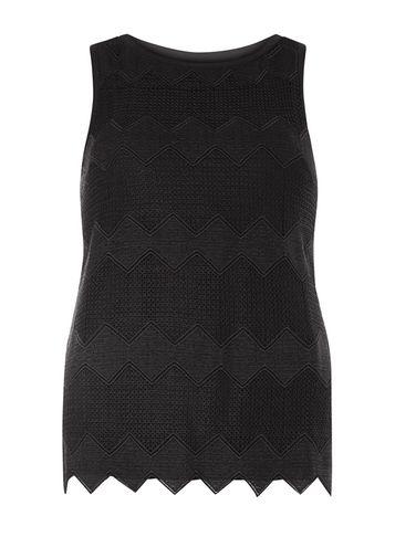Dorothy Perkins Black Chevron Lace Shell Top