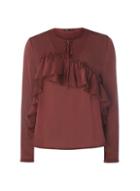 Dorothy Perkins *first & I Red Ruffle Detail Blouse