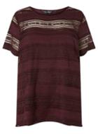 Dorothy Perkins *dp Curve Wine Lace Short Sleeve T-shirt