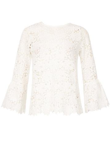Dorothy Perkins *blue Vanilla Ivory Lace Pearl Detail Top