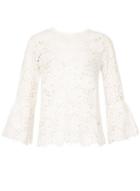 Dorothy Perkins *blue Vanilla Ivory Lace Pearl Detail Top