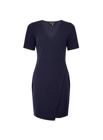 Dorothy Perkins *navy Wrap Skirt Bodycon Dress
