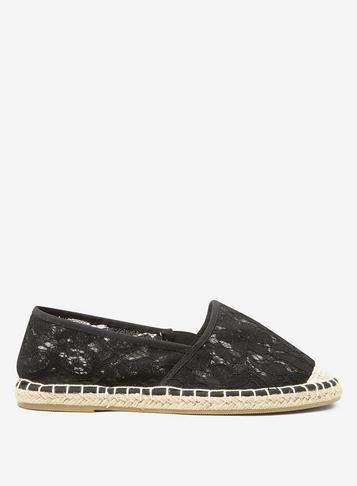 Dorothy Perkins Black Cara Lace Espadrilles