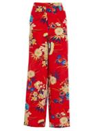 Dorothy Perkins *quiz Red Floral Print Plazzo Wide Leg Trousers
